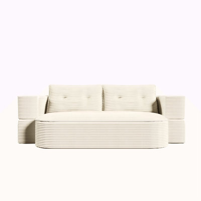 78.7" Bed With 21 Blanket, , Slip Bottom, Soft Corduroy, Ideal For Office Modern Foldable Convertible Function, Functional 2 Pillows, High Resilience Sponge, Suitable Home