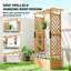 Outsunny Garden Planter with Trellis, Natural-1897594211