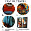 Blanchisserie Popart Room - impressions sur toile orange sur 2 panneaux-757088132-757088129-757088134