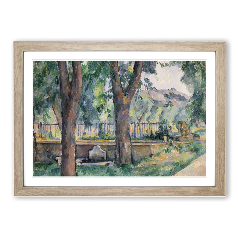 Pool at Jas De Bouffan by Paul Cezanne - Picture Frame Painting, Oak Framed, 48cm H x 65cm W x 2cm D