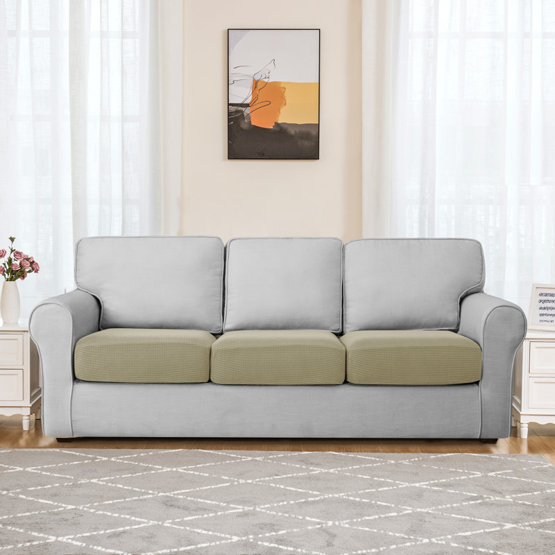 Housse pour canapé à coussins carrés Allington, Mélange de polyester sable