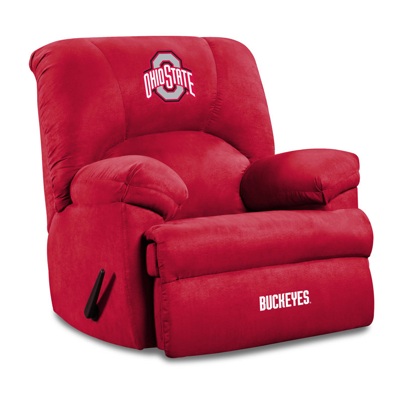 NCAA Upholstered GM Rocker Recliner with Official Team Logo, Ohio State Buckeyes, Red