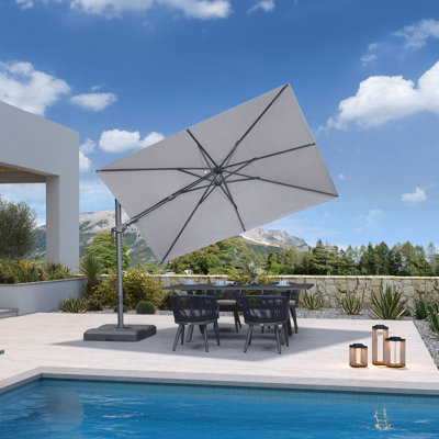 Parasol extérieur en aluminium gris clair Cantilever