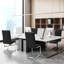 Faux Leather Dining Chairs with Chrome Legs Upholstered Modern Design-1247674158