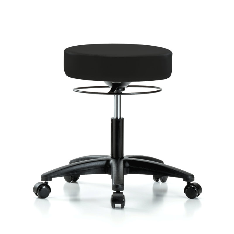 Tabouret réglable en hauteur PERCH Stella |  Hauteur du bureau: 18,5 à 24 po, Noir, Tissu noir, H 24 po x l 24 po x P 24 po