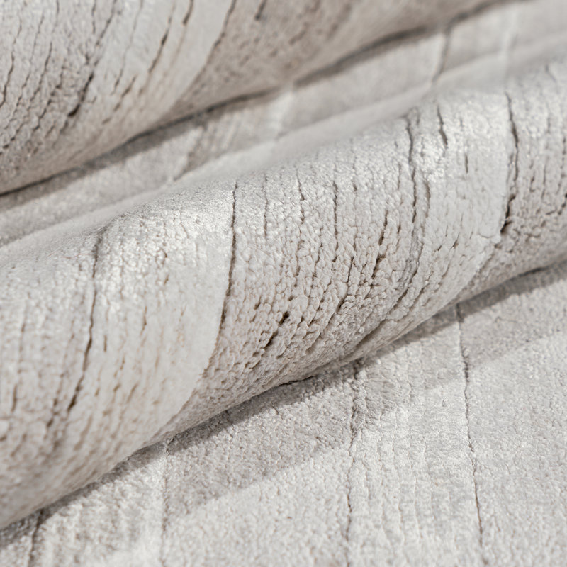 Hand Knotted Abstract Area Rug in Gray