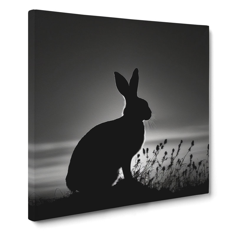 Rabbit Silhouette - Wrapped Canvas
