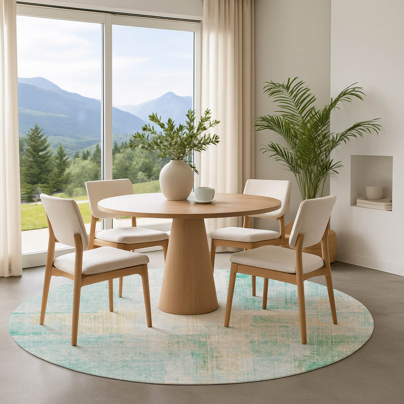 Premium Machine Washable Bucz AMF1759 Modern Rug, Round 8'