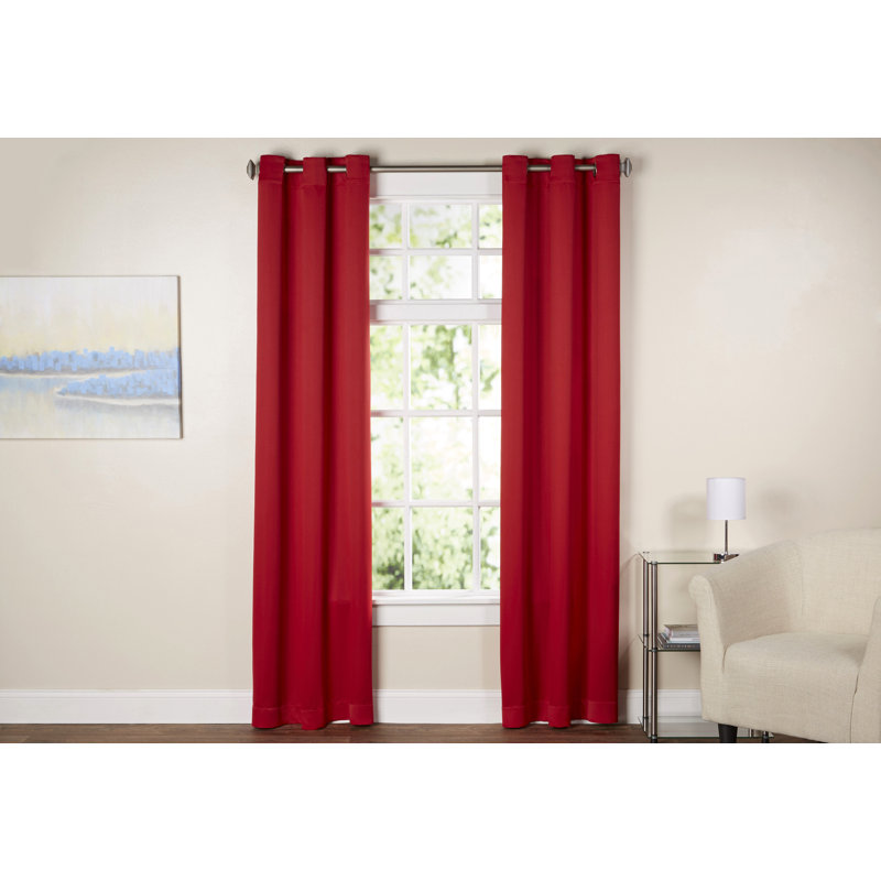 Panneau de rideau occultant avec œillets Burrier Wayfair Basics, Rouge, L 40 po x L 54 po