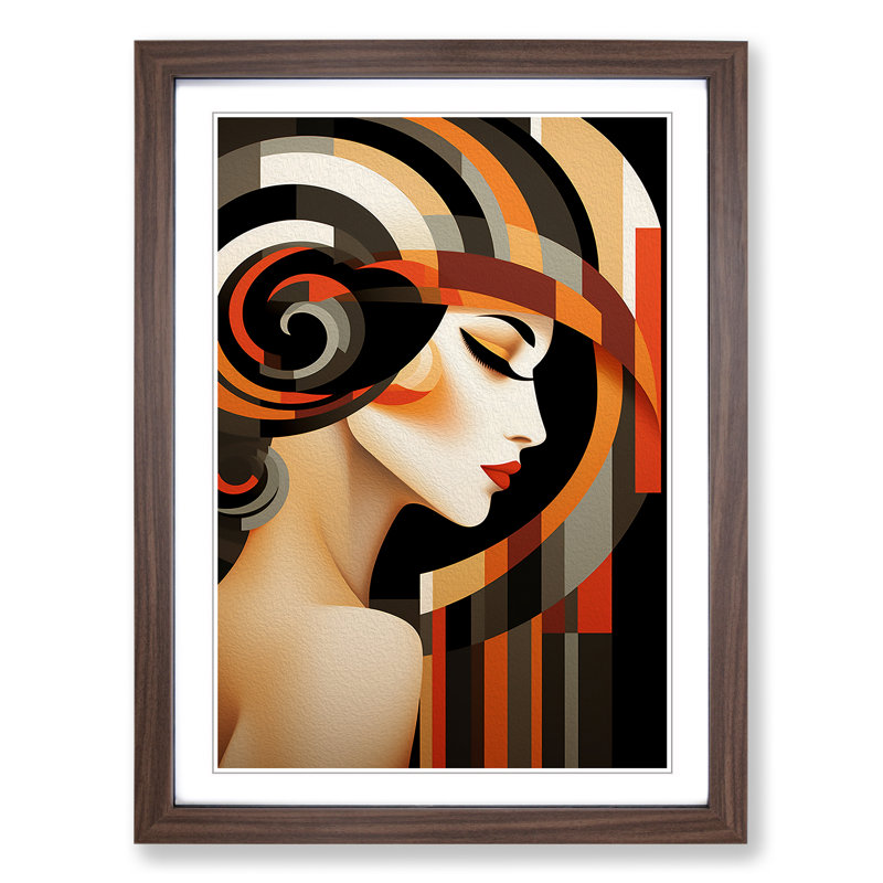 Single Picture Frame Print on Wood, 46cm H x 34cm W, Walnut Framed