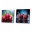 «Cherry Eclipse I», ensemble d'art mural sur toile cerise-102587329-102587331