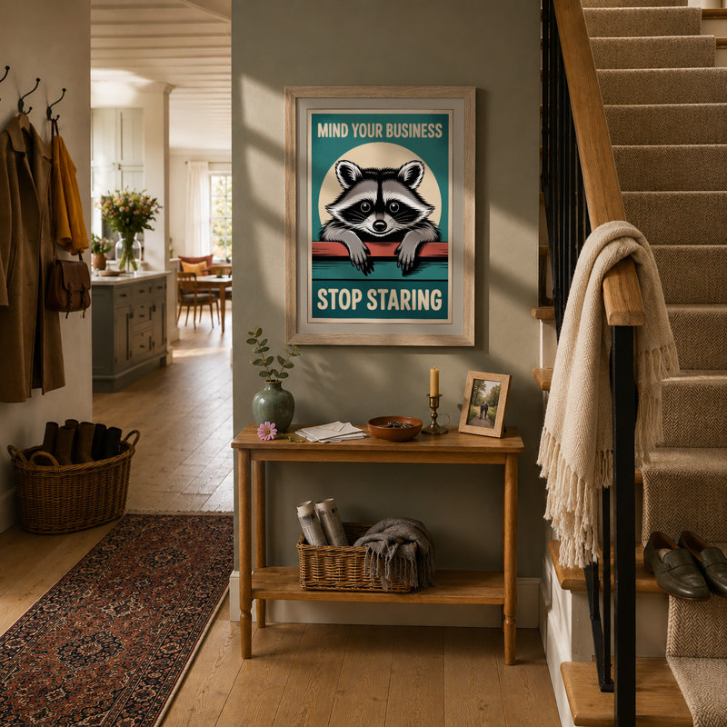 Mind Your Business Retro - Framed Print, Oak, A4 - 29.7 x 21.0 cm