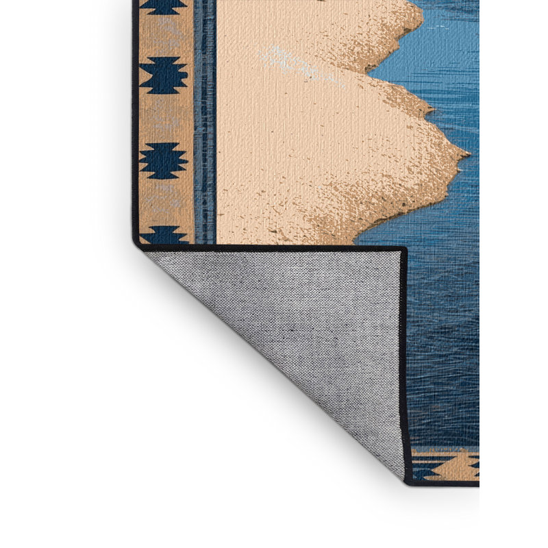  Tapis lavable Arroyo Stream Southwestern, Rectangle 5 pi x 7 pi