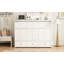 Grand lit escamotable avec grands tiroirs et USB, blanc brossé-419927617