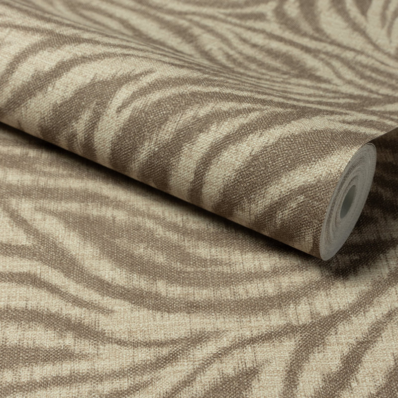 Structured Walls Collection Zebra Stripe Wallpaper Roll, Brown