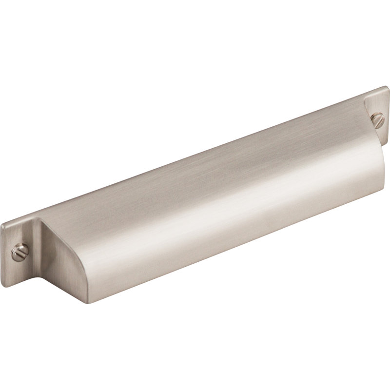 Channing 5" Center to Center Cup/Bin pull, 5" Center to Center, Brushed Satin Nickel