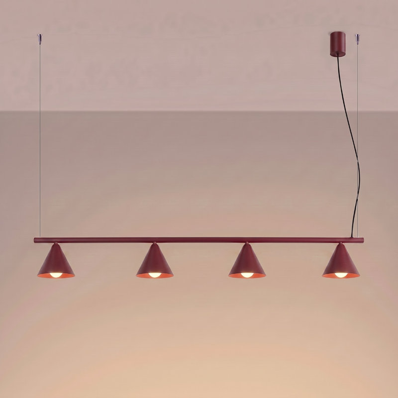 Chandelier NOX 4L white, Burgundy