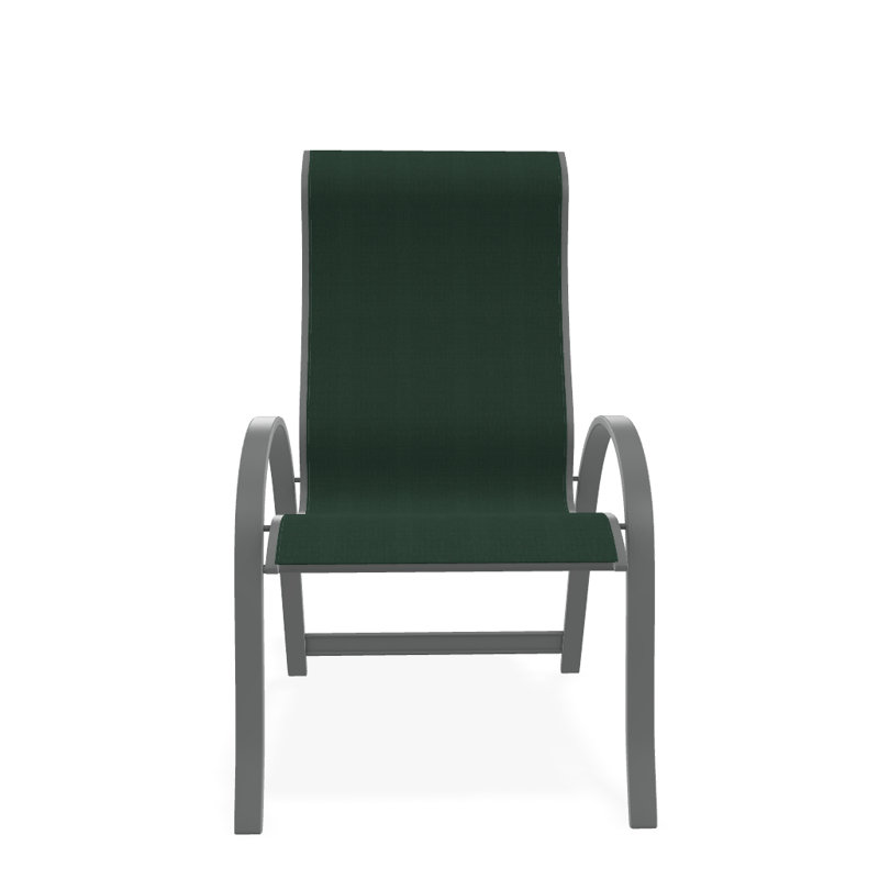 Aruba 1 Outdoor Dining Armchair, Textured Graphite, Forest Forest Green 22D Sunbrella®