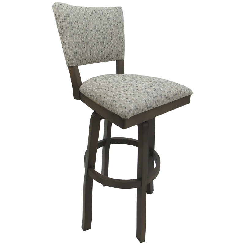 Swivel Upholstered Counter Extra Tall Stool with Solid Wood Frame