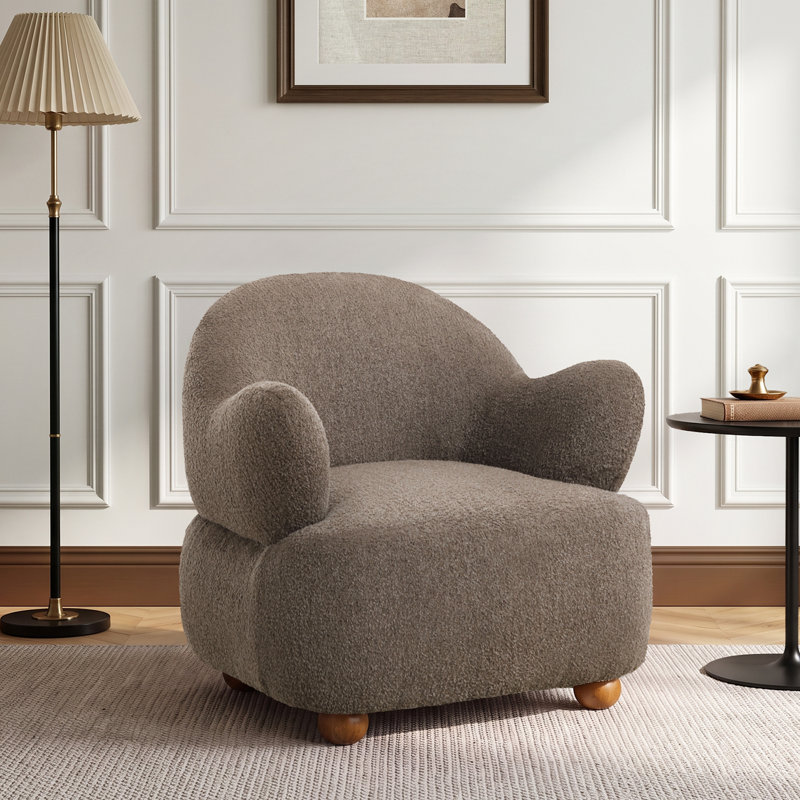 Fauteuil d'appoint en chenille de 31,5 po de largeur, Brun