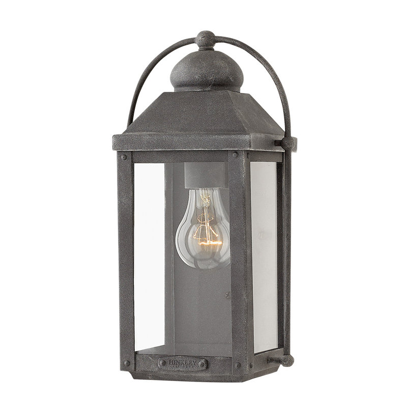 Anchorage Outdoor Wall Lantern, Aged Zinc, Yes