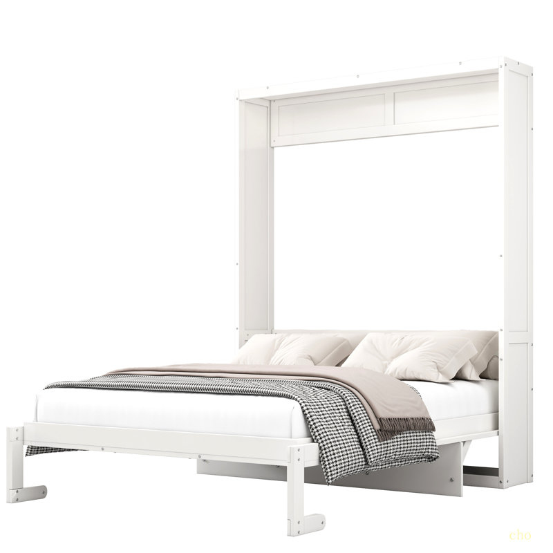 Lit escamotable mural Murphy, Grand, Blanc / gris antique