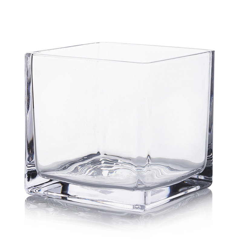 Vase en verre transparent, H 4 po x l 4 po x P 4 po