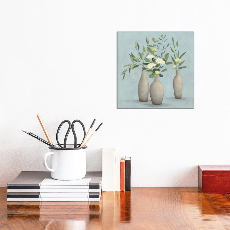 Natural Bouquet I Blue by Julia Purinton - Wrapped Canvas Painting, 30.48 cm H x 30.48 cm W