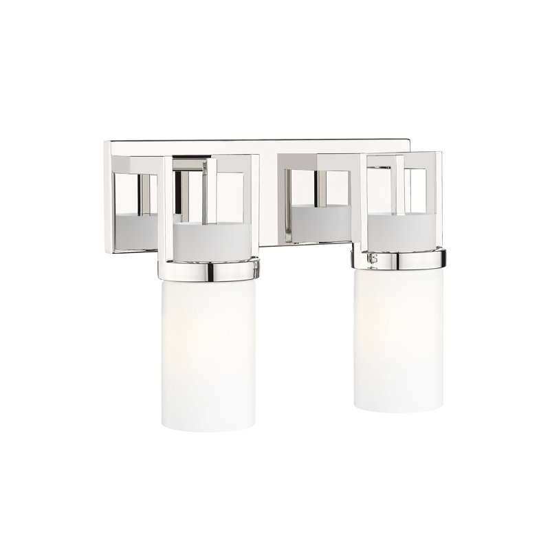 Éclairage pour meuble-lavabo mural 8 po Utopia, Blanc, Nickel poli