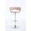 Tabourets de bar roses 2 pièces, réglables en hauteur, base, housse de siège en velours, coussin rembourré en mousse, supporte jusqu'à 300 livres, facile à installer 2 roses, pivotant sur 360, hauteur réglable, repose-pieds, métal-1593359143