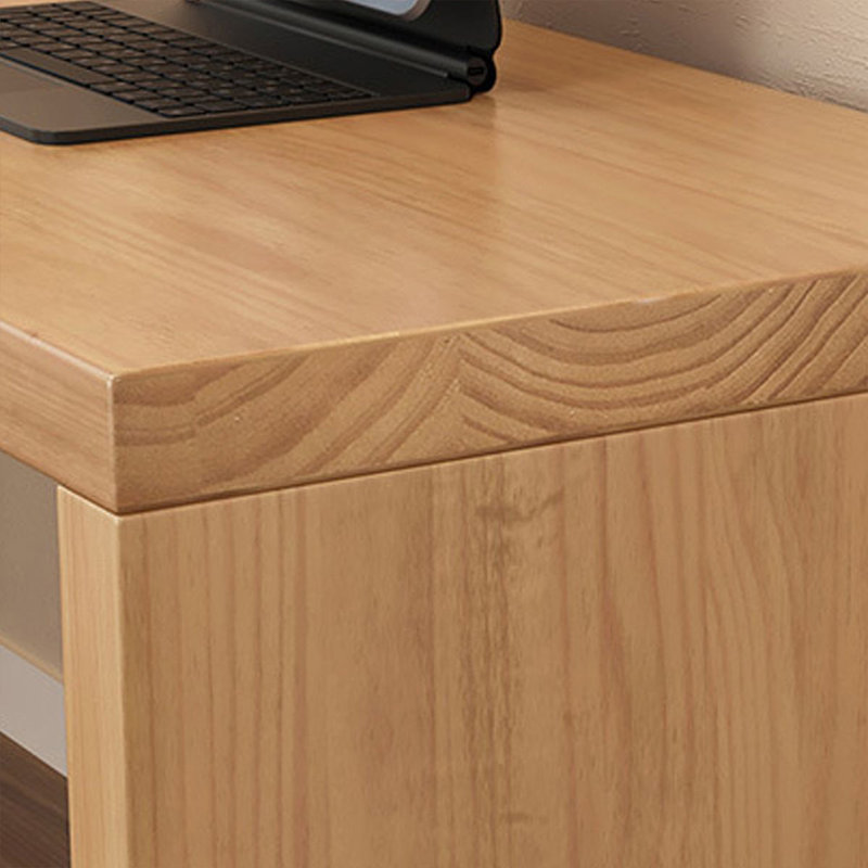 Burlywood L shaped desk,corner desk with Solid Wood, 29.53" H x 78.74" W x 47.24" D, Left Hand Return