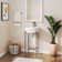 18.31" Round Console Sink with Faucet Hole, Bathroom Sink with Overflow,White Basin