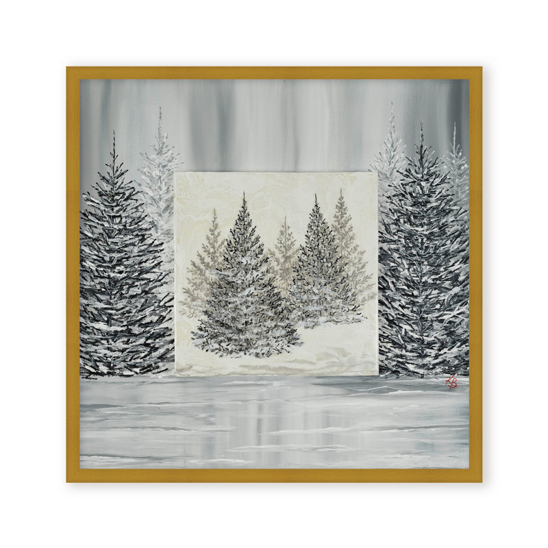 Nature Inspired "Pine Portrait" Canvas Wall Art By , 30" H x 30" W x 1.125" D, Framed Print, Brown