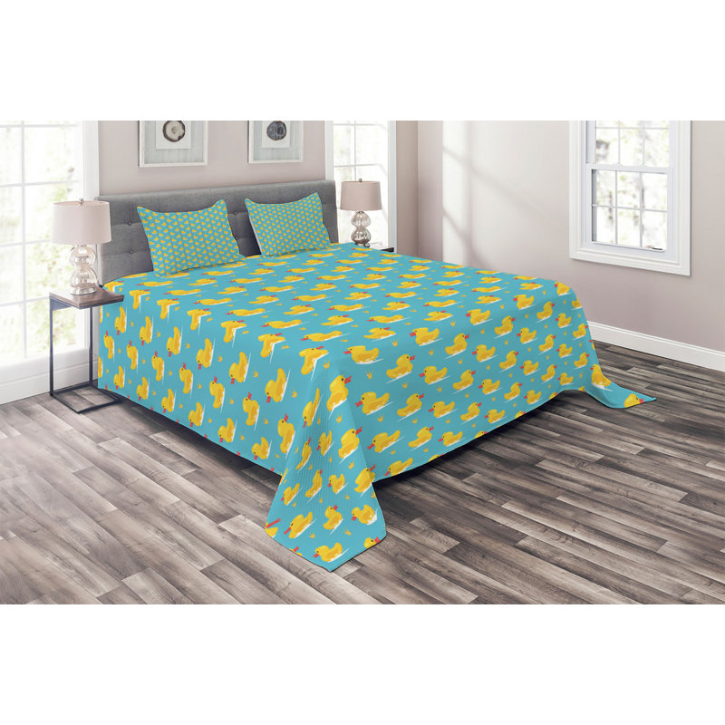 Polyester Floral Coverlet, King Bedspread + 2 Shams, Animal print