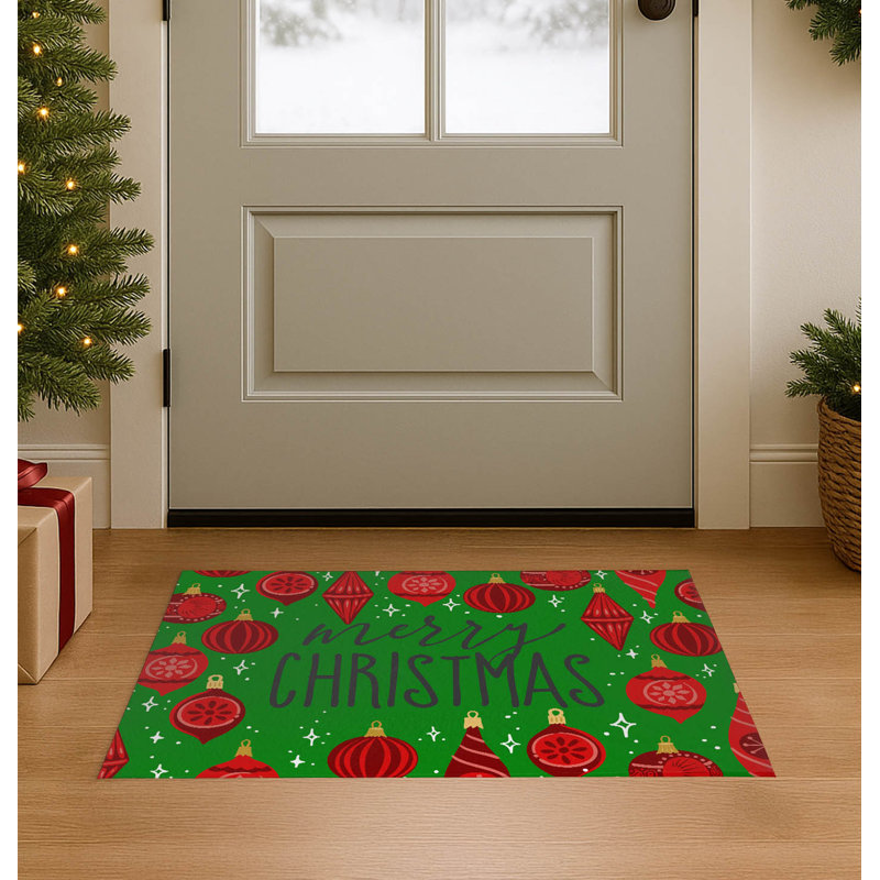 Paillasson Ornaments, Vert abstrait, L 60 po x L 84 po