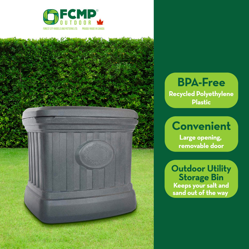 FCMP Outdoor 19'' W 37 Gallons Water Resistant Plastic Deck Box in Gray