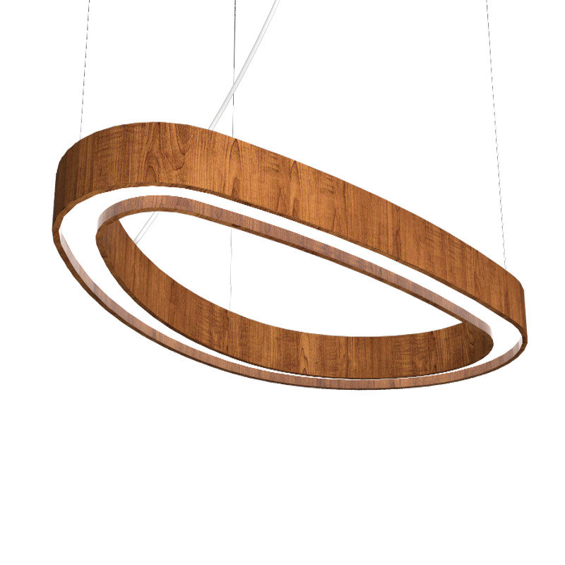 1 - Light LED Pendant, Imbuia, 1.95" H x 54.6" W x 29.45" D