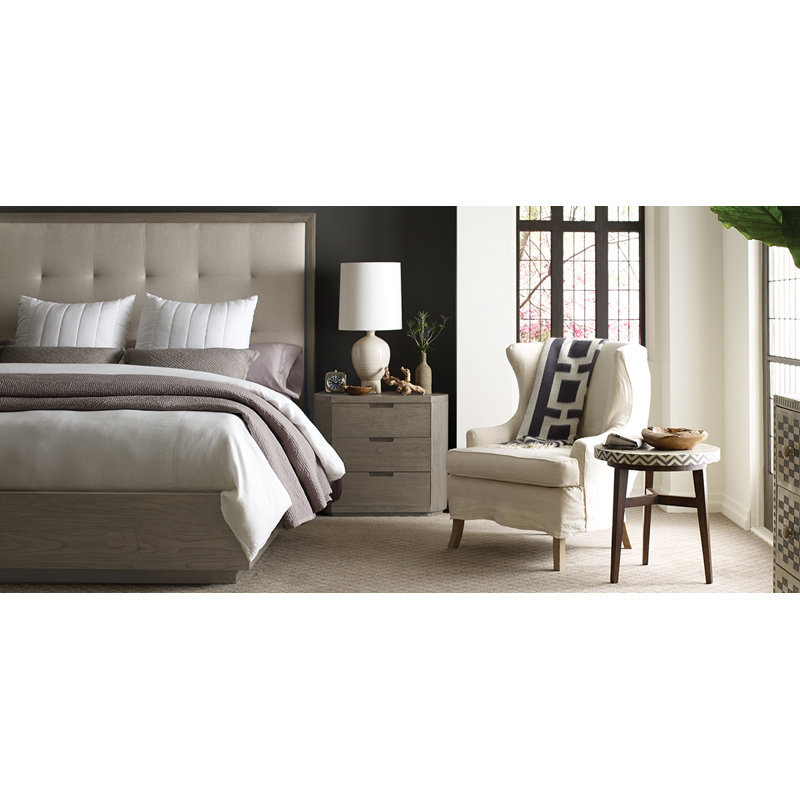 Palmer Upholstered Standard 2 Piece Bedroom Set, Mink, Queen
