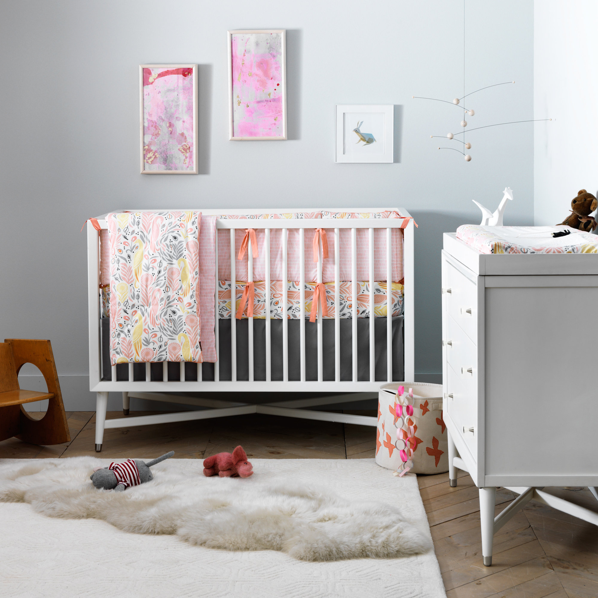3 -in-1 Convertible Crib, French White