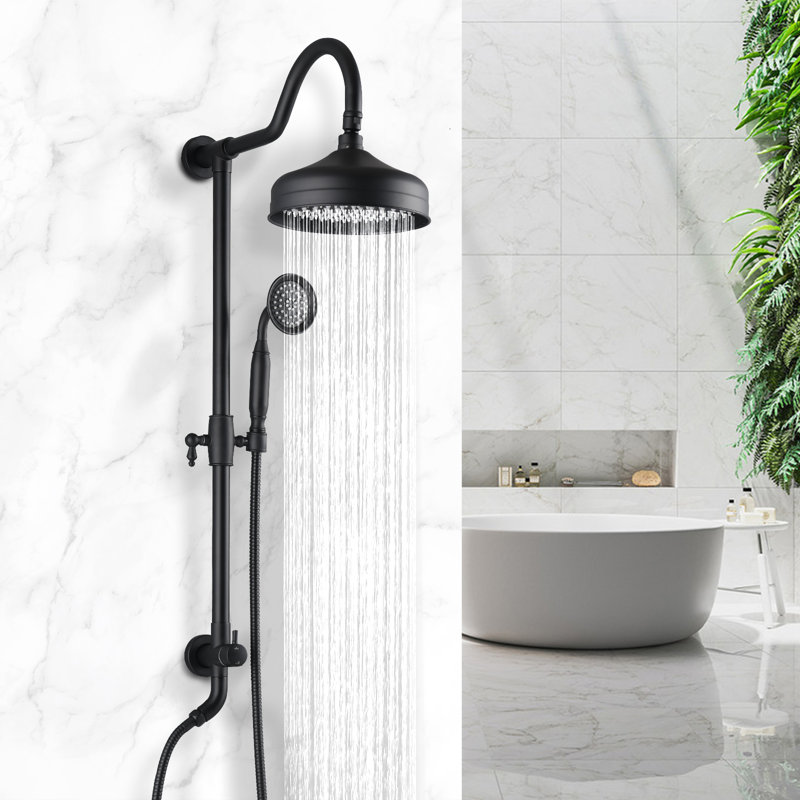 Pomme de douche à main double, Noir mat