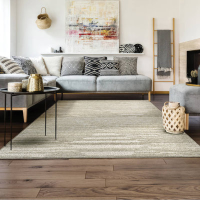 Felicien Dunes Wheat Abstract Handmade Wool Area Rug