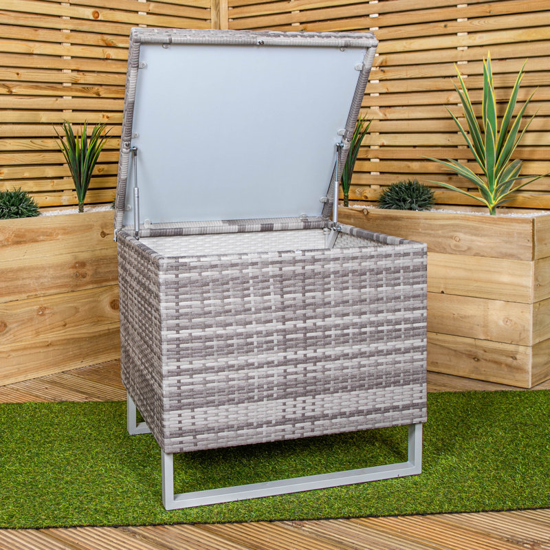 Samuel Alexander 4 Seater Grey Rattan Chair Garden Sofa Set with Glass Table Top Corner Furniture
