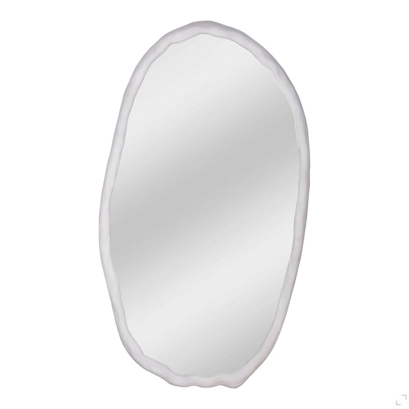 Miroir ovale Foundry blanc