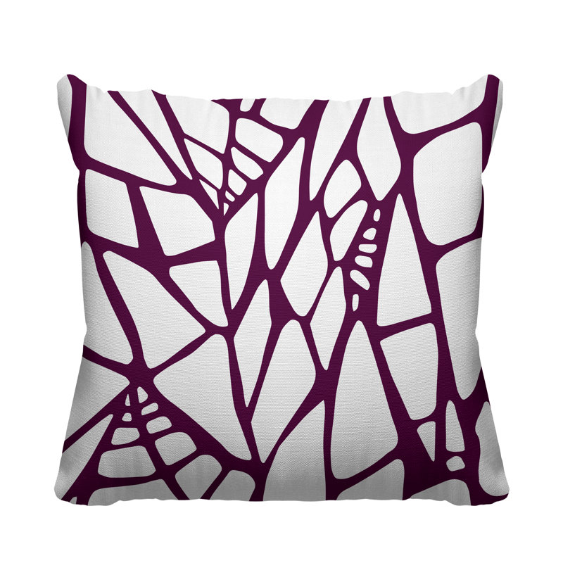 Coussin décoratif intérieur / extérieur à motif géométrique abstrait Claiborn, L 19 po x H 19 po, Mauve