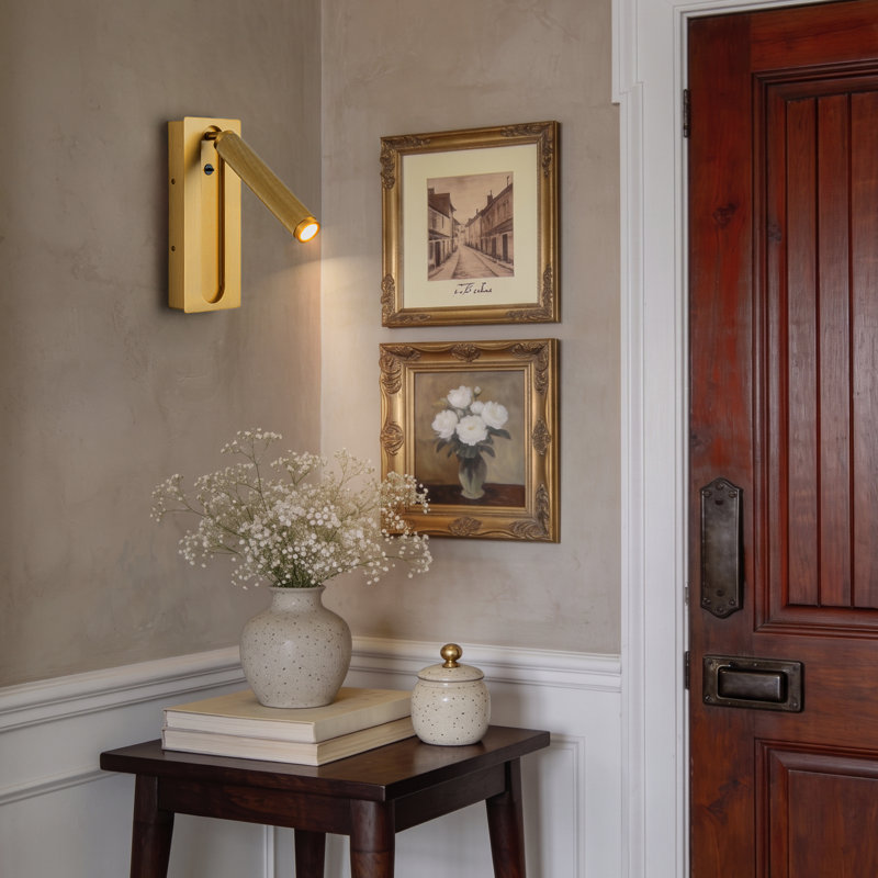 1 - Light 350° Rotatable Integrated LED Reading Sconce with Adjustable Head