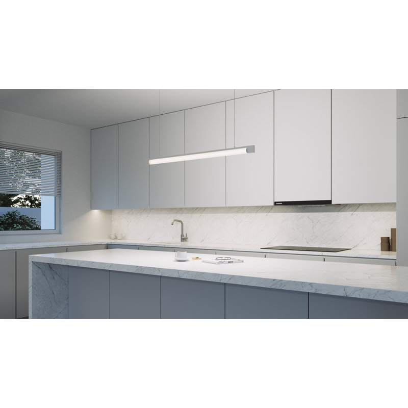 Keel™ 1 - Light LED Pendant, Bright Satin Aluminum, 3000K