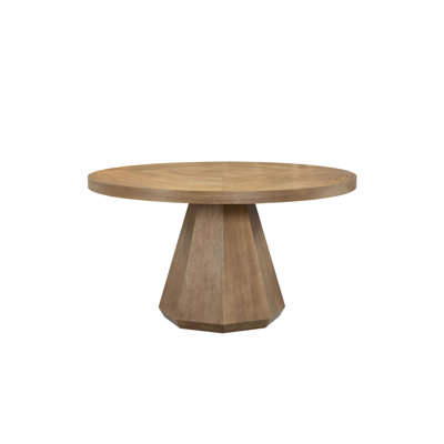 Dontrez - Table de salle à manger ronde en bois de 54 po de largeur, latte