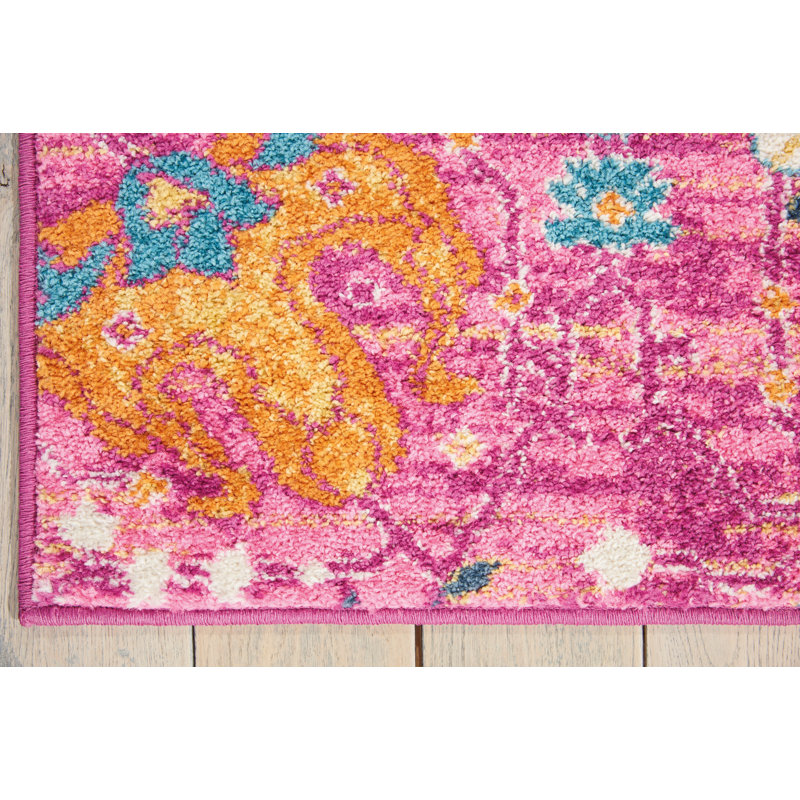Geomar Floral Area Rug, Rectangle 160 x 221cm