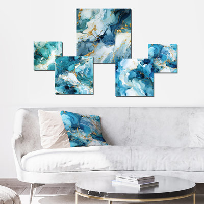 Isaac Oceanic Allure Marble Pattern - Marble Wall Art Set Of 5