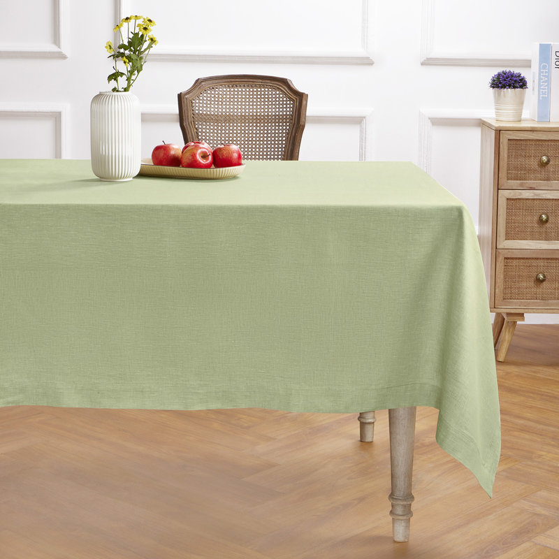 100% Pure Linen Tablecloth - Athena, 72" x 54", Chambray Olive